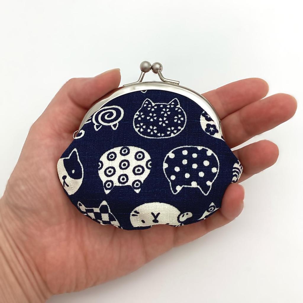 Kyosuke Coin Purse with Cat X Cm Navy Japanese-made Design, 9.5 8.5 (2.6 Inches), Wallet/coin Case, Blue, Japanese-style Goods.