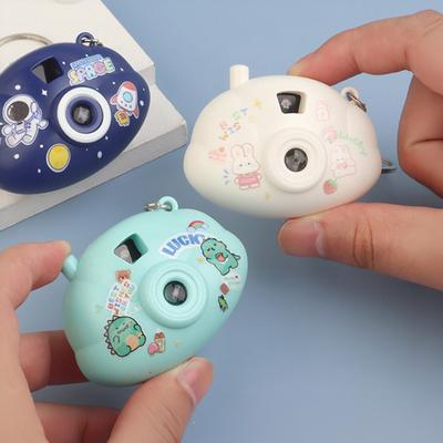 Mini Cartoon Camera Keychain with Slide Projector Light Kids Toy Pendant for Bags Backpacks Fun Gift & Grab Machine Prize for Boys Girls
