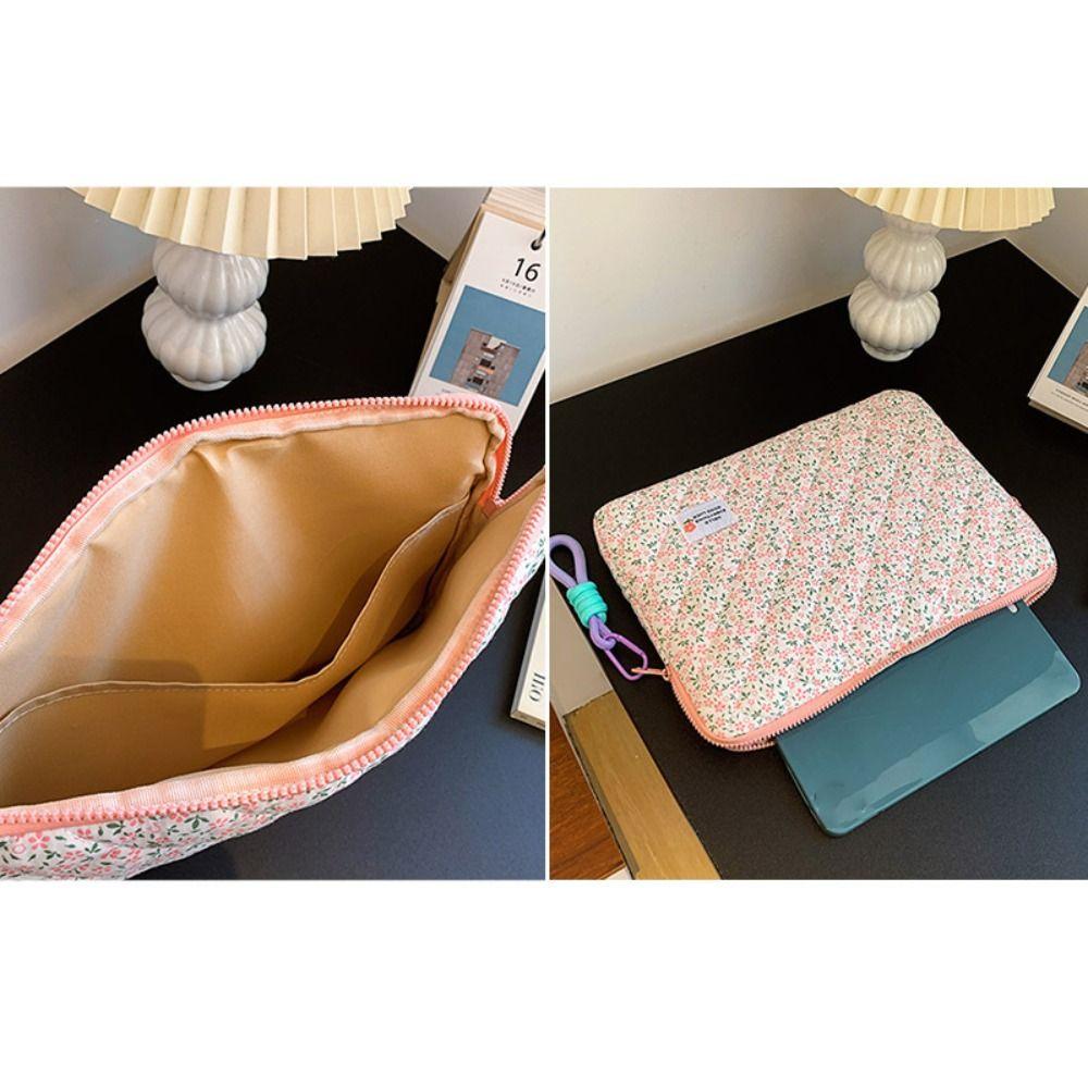 Flower Pattern Laptop Sleeve Portable Shockproof Notebook Tablet Pouch for MacBook Air 13.6 A2681/HP /ASUS/Ipad Pro12.9
