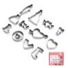 12PCS Stainless Steel Cookie Cutters Biscuit Mold for Valentines Day Wedding Party