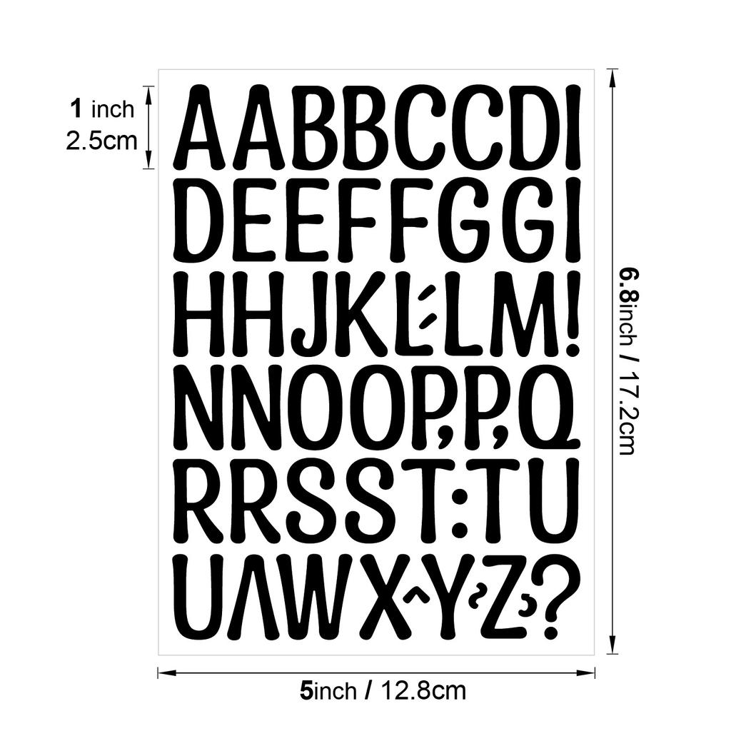 1-inch Letter Sticker Bright Film Art Body Waterproof Mobile Phone Case Water Cup Big Belly Cup DIY Alphanumeric Sticker