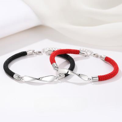 S925 Sterling Silver Mobius Couple Bracelet Simple and Fashionable Korean Version