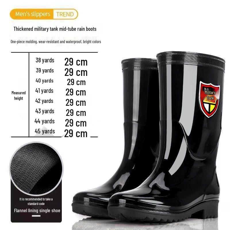 Men's High-Top Waterproof Non-Slip Work Boots with Rubber Sole