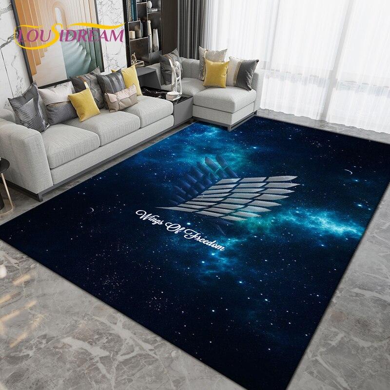 Anime Cartoon Attack On Titan Area Rug Large,Carpet Rug for Living Room Bedroom,Kitchen Bathroom Doormat Non-slip Floor Mat Gift