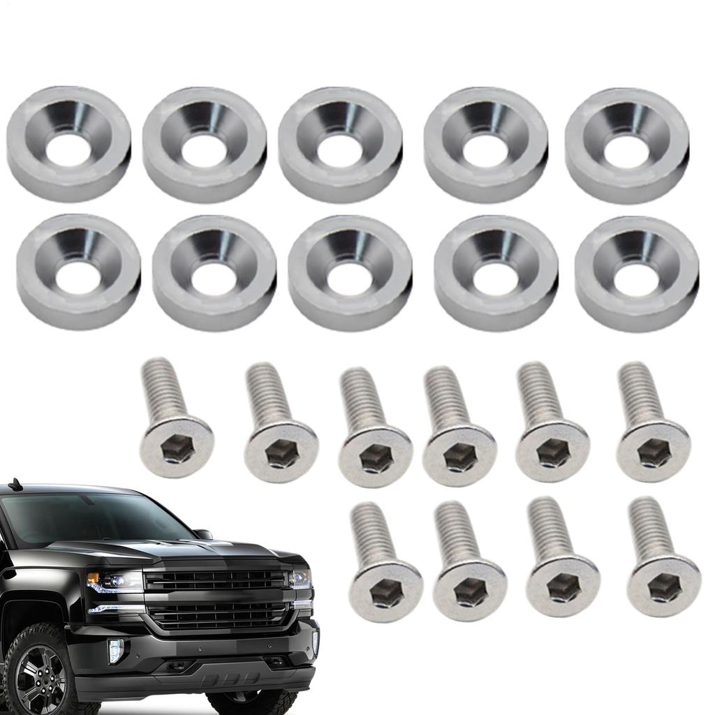 Kennzeichenschrauben Muttern Set für Auto Kennzeichen Abstandshalter M6 Korrosionsschutz 10 Stück Fahrzeug