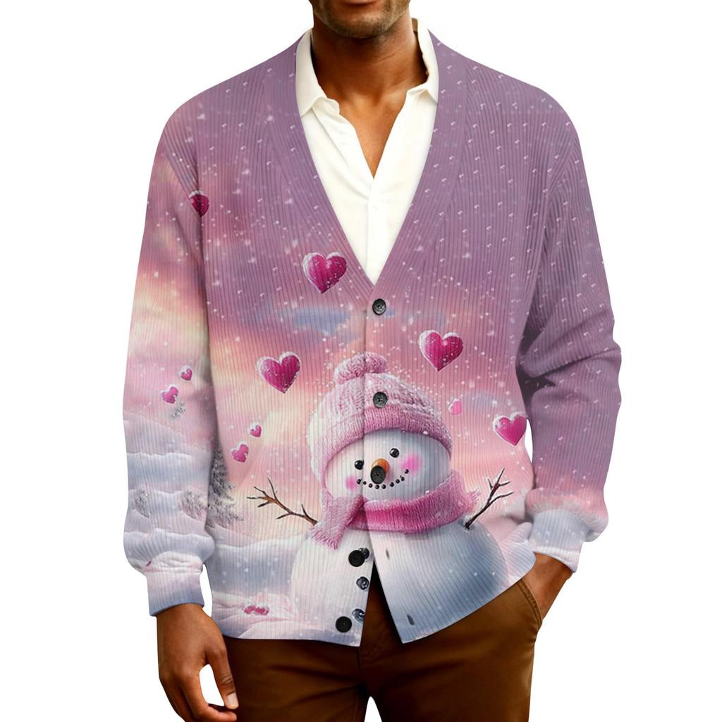 Men's Ribbed Knit Long-Sleeve Cardigan