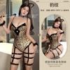 Sexy Underwear Open Gear Free Uniform Wild Leopard Print Suspender Onesie Temptation