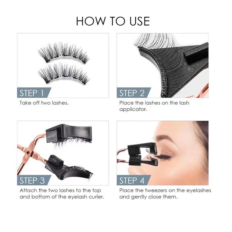 Magnetic Eyelashes Set: 3 Pairs, 12-Piece, 5 Magnets, No Glue Needed, European and American Styles