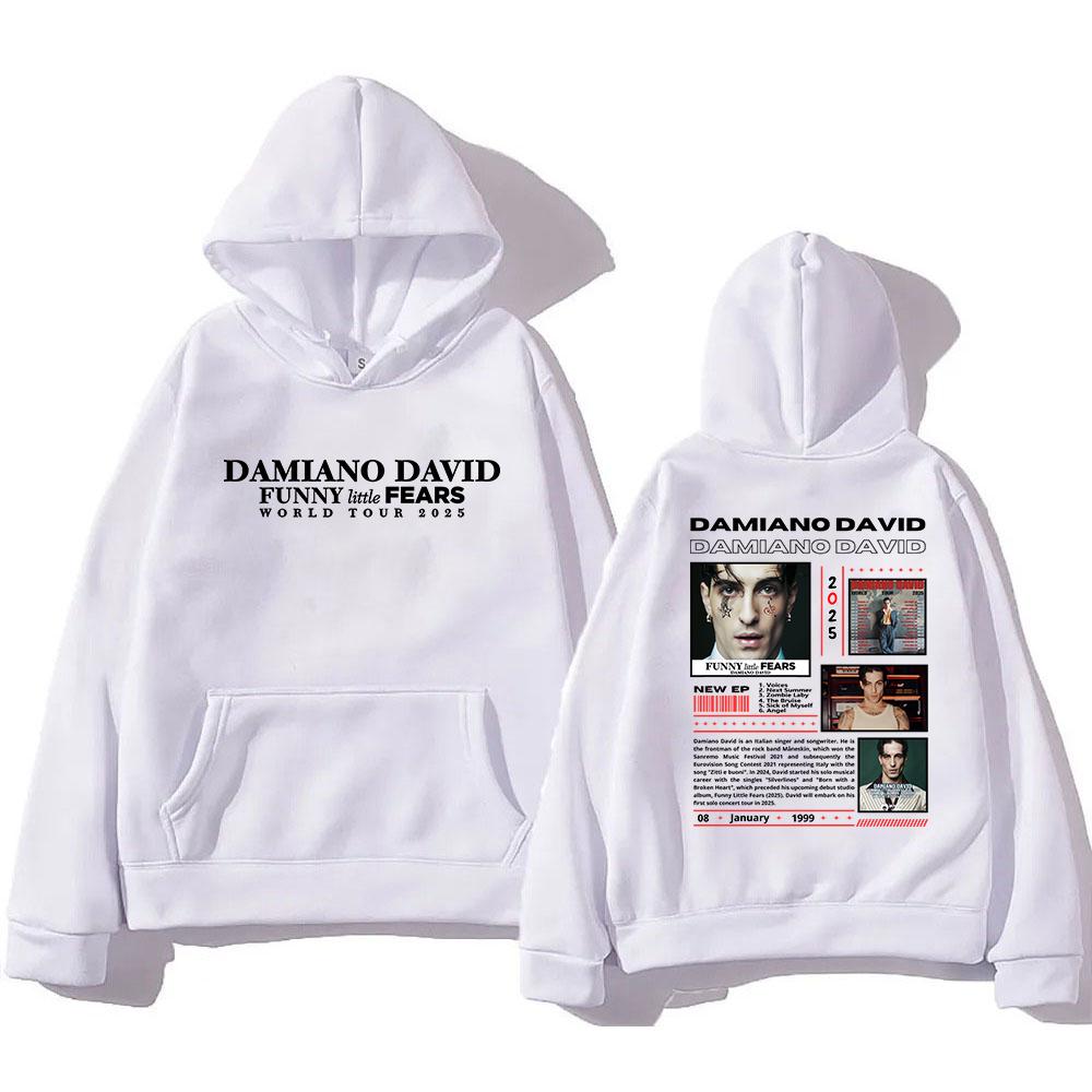 Damiano David World Tour 2025 Hoodie Funny Little Fears Men/women Hoodies Harajuku Aesthetic Winter Clothes Pullover Sweatshirt