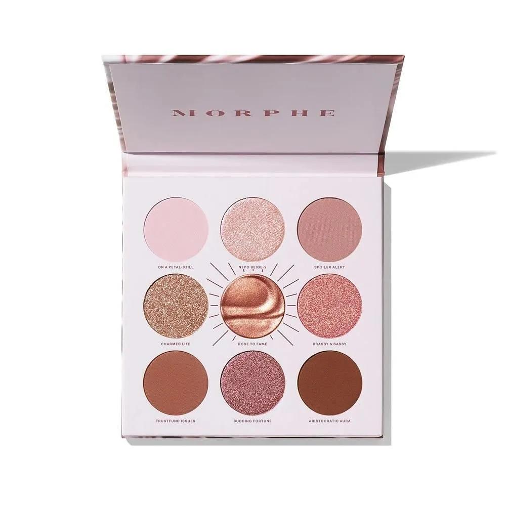 MORPHE Eyeshadow Palette 1 Pack Rose to Fame Morphe Rich & Foiled Artistry Palette - 9-Pan Metallic