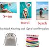 12pcs Friendship Bracelets Beaded Bracelets Heishi Bracelet Cute Bracelets Stack Vinyl Clay Disc Bead Surfer Stretch Summer Beach Bracelets For Women