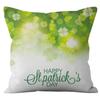 Home Cushion Cover St. Patrick's Day Pillowcase Four-leaf Clover Plaid Sofa Cushion Cover