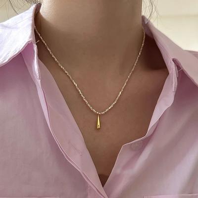 Mini Fragrant Series Gold Droplet Necklace for Female Minority, Simple and Elegant