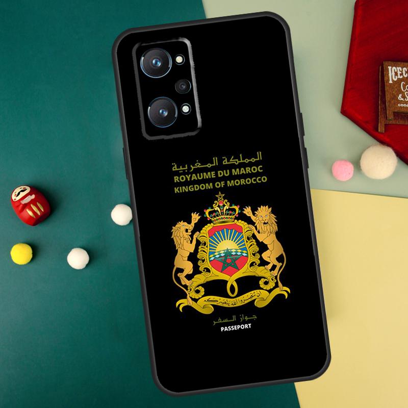 Morocco Flag Passport For Realme GT7 Pro 15 13 10 11 12 14 Pro Plus C55 C71 C75 C67 C63 C61 C53 C35 C65 GT6 Case