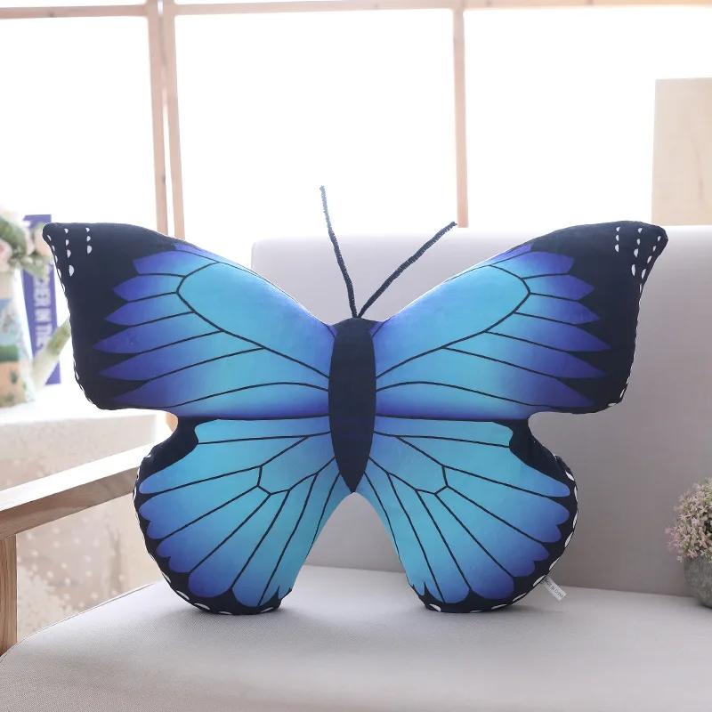 3D Butterfly Pillow Colorful Decorative Animal Throw Pillows Print Accent Pillow Stuffed Cushion Bed Bedroom Couch Home Textile