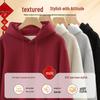Jeanswest Life Men's Festive Red Fleece-Lined Pullover Hoodie