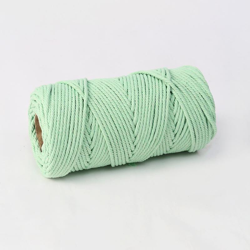 4mm Multi-Strand Macaron Colored Cotton Rope for DIY Tapestry & Decorative Weaving.
