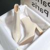 Pointed High Heels Women's Ankle Boots Korean Short Boots Feel Small Thick Heel Small Advanced Daily Leisure