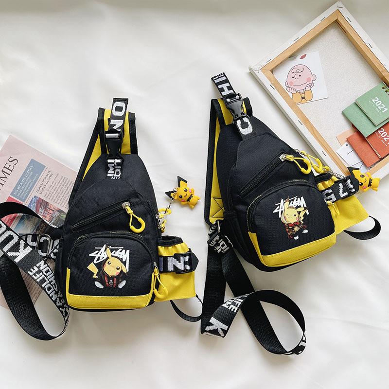 Trendy Cartoon Kids Crossbody Bag With Breathable Durable Canvas Material For Girls