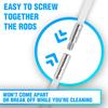 Chimney Brush Set with Long Handle Rods Flue Sweeping Brush 100/150mm Brush Head Air Duct Cleaning Tool for Chimney Dryer Pipe