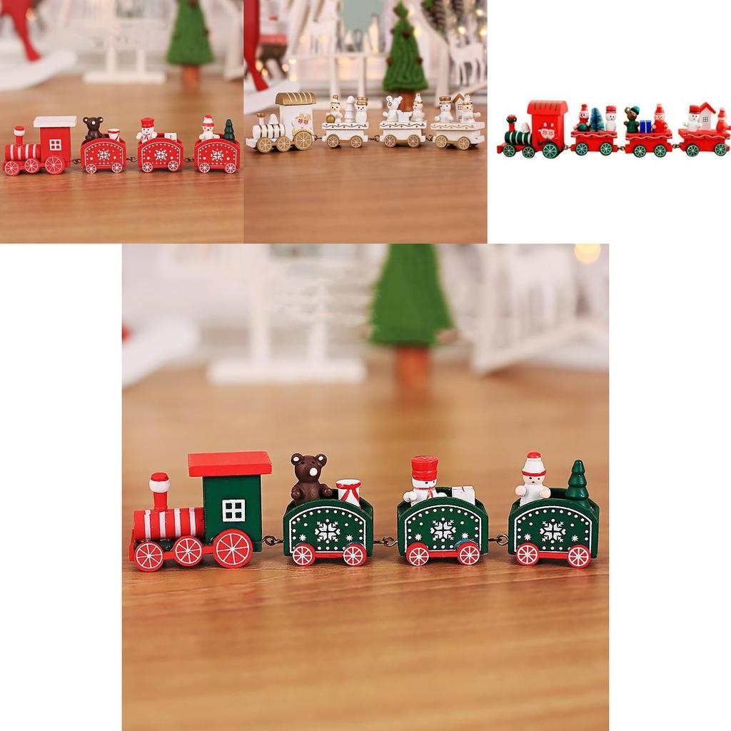 Adorable Christmas Train Wooden Decor Ideal Gift For Children And Kindergarten
