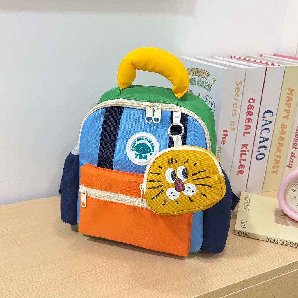 Schoolbag kindergarten children cartoon small schoolbag dopamine color matching light and cute backpack children travel foreign style backpack