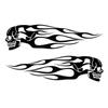 2Pcs Universal Motorrad Gas Tank Skelett Flammen Abzeichen Aufkleber Aufkleber