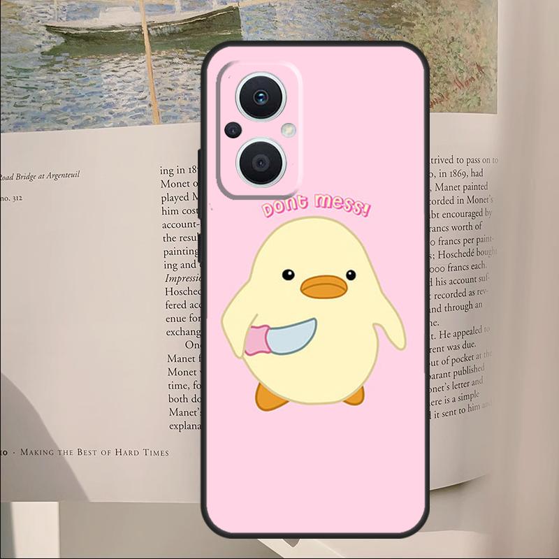 Cartoon Duck Knife Cover For OPPO Reno 7 8 Lite 11F 12F 13F 14F 10 11 12 13 14 Pro OPPO Find X6 X5 X8 Pro Case