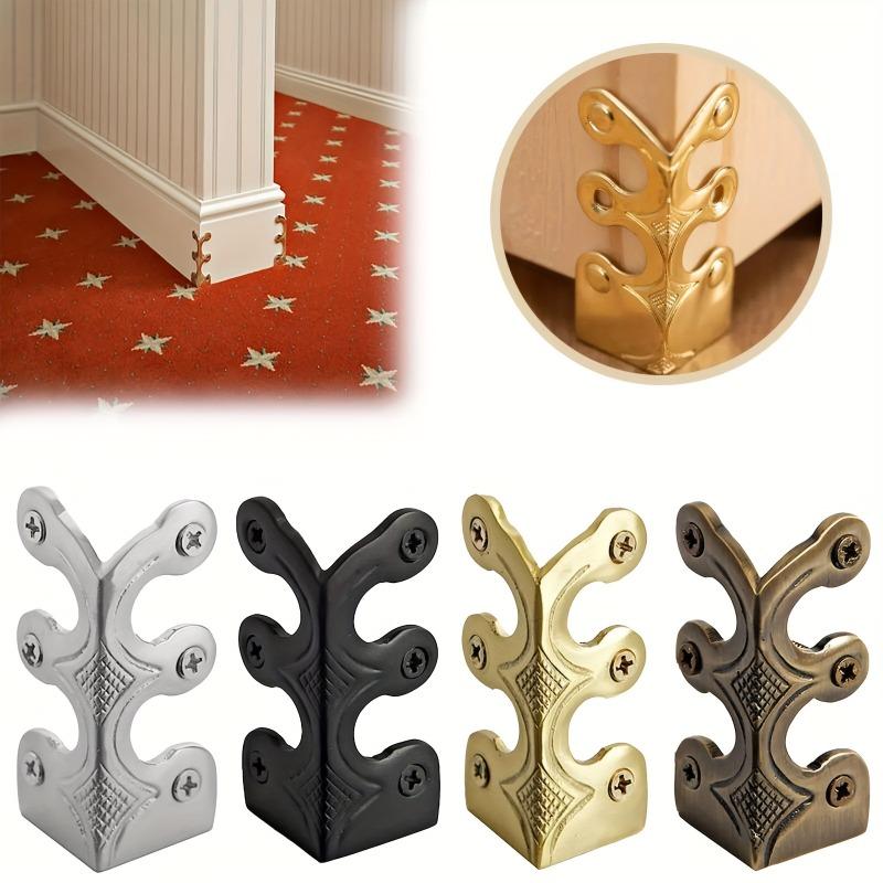 5Pcs Metal Corner Guards, Solid Brass Double-Sided Bumpers, Home Baseboard Angle Protectors, Pure Color Brass Skating Corners