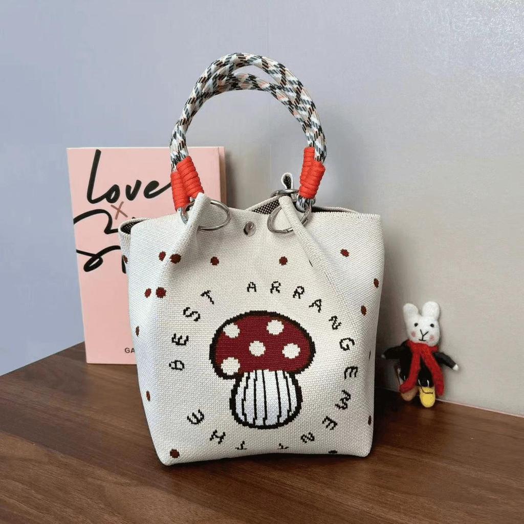 2025 Niedliche Tier Strickhandtasche - Damen Tragetasche mit großem Fassungsvermögen für Arbeit & Ausflüge