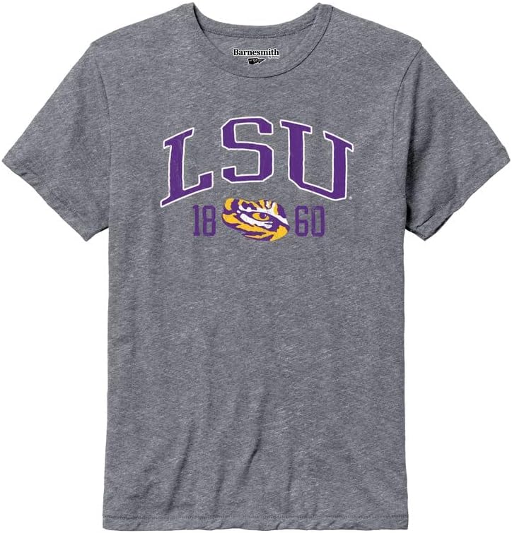 Barnesmith NCAA Unisex Short-Sleeve T-Shirt Premium Tri-Blend Collegiate Logo Grey S