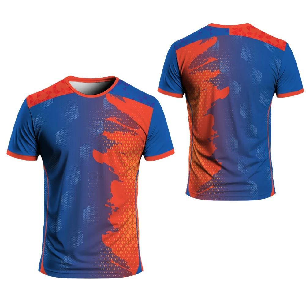 Men's Outdoor Short Sleeved Multi-color Team Style Printed Loose and Trendy Sports Style