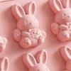 Easter Ice Cube Mold Food Grade Silicone 3D Bunny Shape Baking Mold Easy To Clean Dishwasher Safe Easter Party Supplies