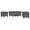 Vidaxl 3-Cz. Living Room Set, Dark Grey, Upholstered In Fabric