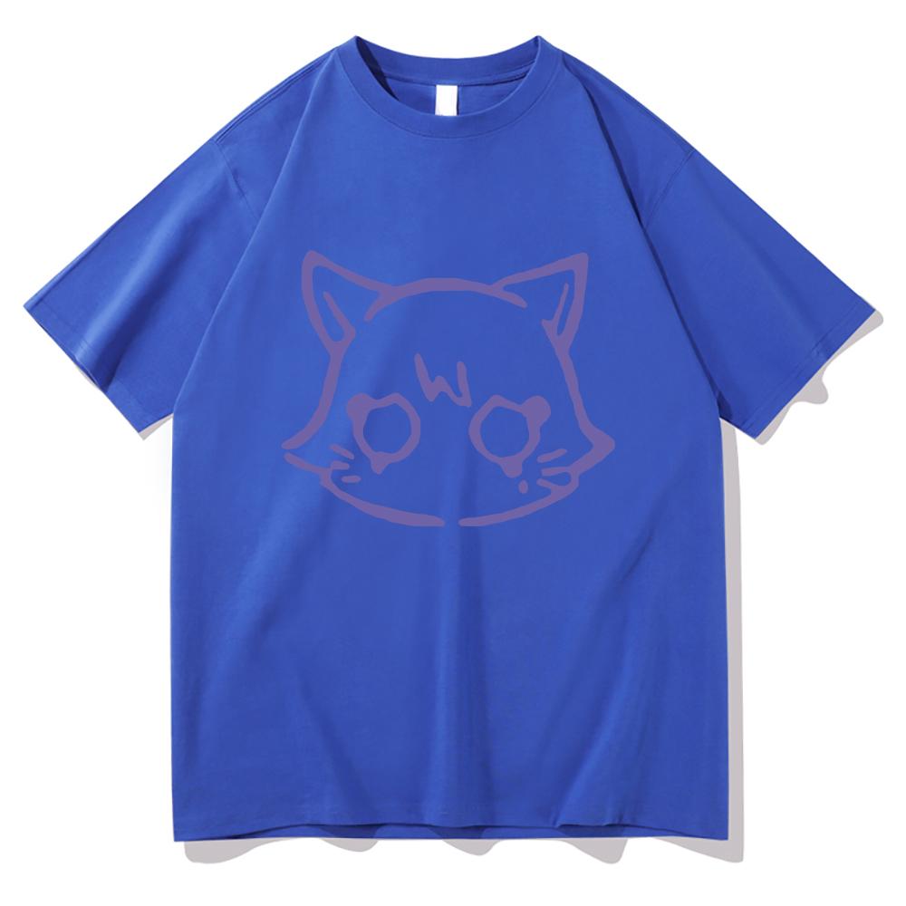 Genshin Impact Scaramouche Cat T Shirt Cute Fashion Men Aesthetic Graphic Wanderer Tshirt Unisex High Quality Cotton Tees Korea