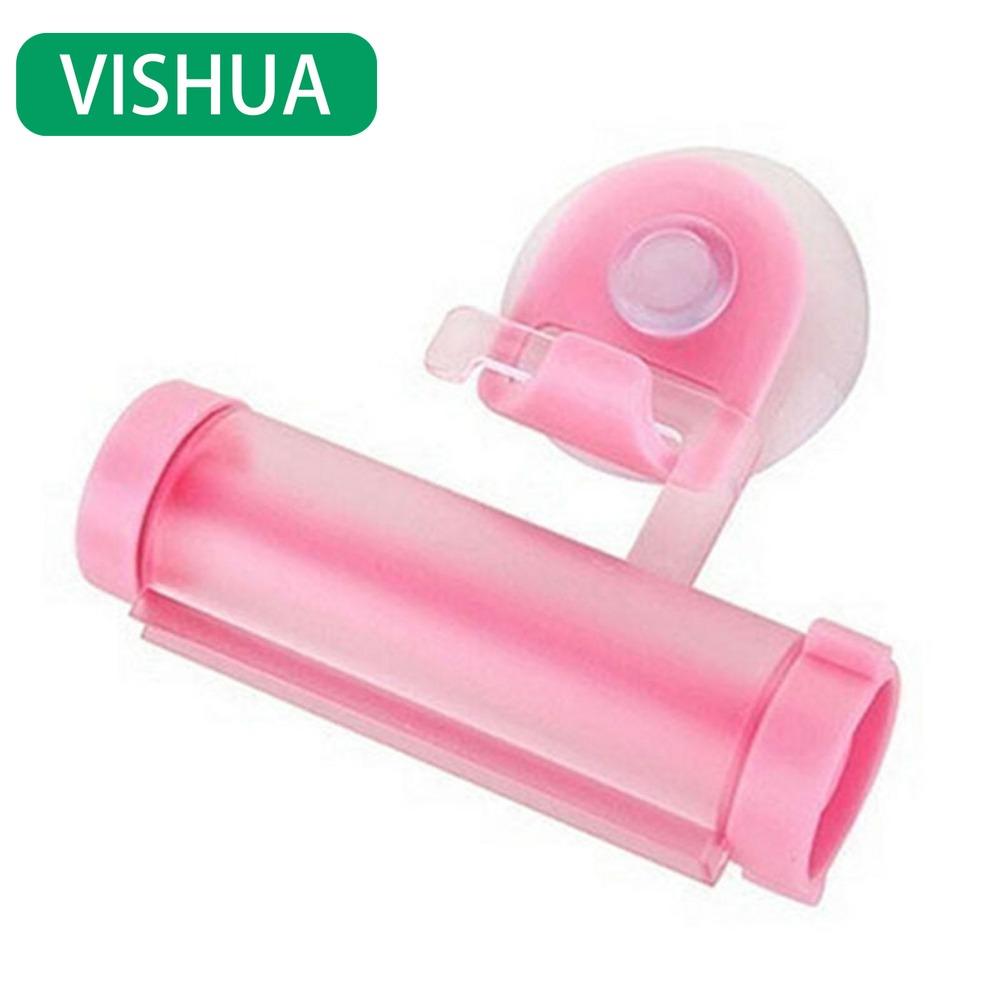 

Plastic Device - A Suction Cup Press for Convenient Storage and Uniform Squeezing of Toothpaste Tubes розовый
