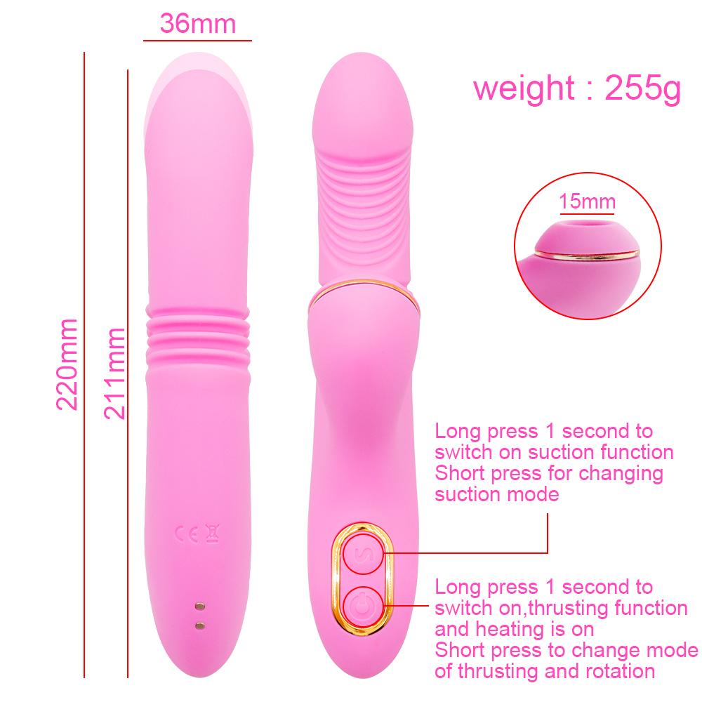 Heating G Spot Dildo Thrusting Vibrator Powerful Clit Sucker Nipple Stimulator Vagina Massager Adult Sex Toys for Woman