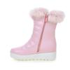 Women's snow boots winter new flat-bottomed slope heel rabbit fur short boots large size warm plush short boots