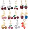 Moda Delizioso Rosso Ciliegia Portachiavi Estate Frutta Ciliegie Ciondolo Portachiavi Per Donne Uomini Gioielli Borsa Accessori Regalo