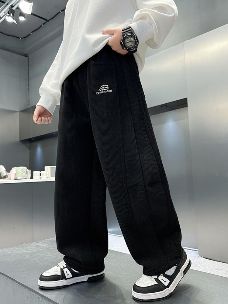 Corduroy Fleece-Lined Pants for Boys - New Autumn/Winter 2025 Style, Straight-Leg, Casual.