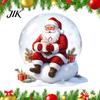 Christmas Atmosphere Decor Window Clings Decoration, Cartoon Santa Claus Sticker with Crystal Ball, Glass Hot Cocoa, Reusable Static PVC Decal