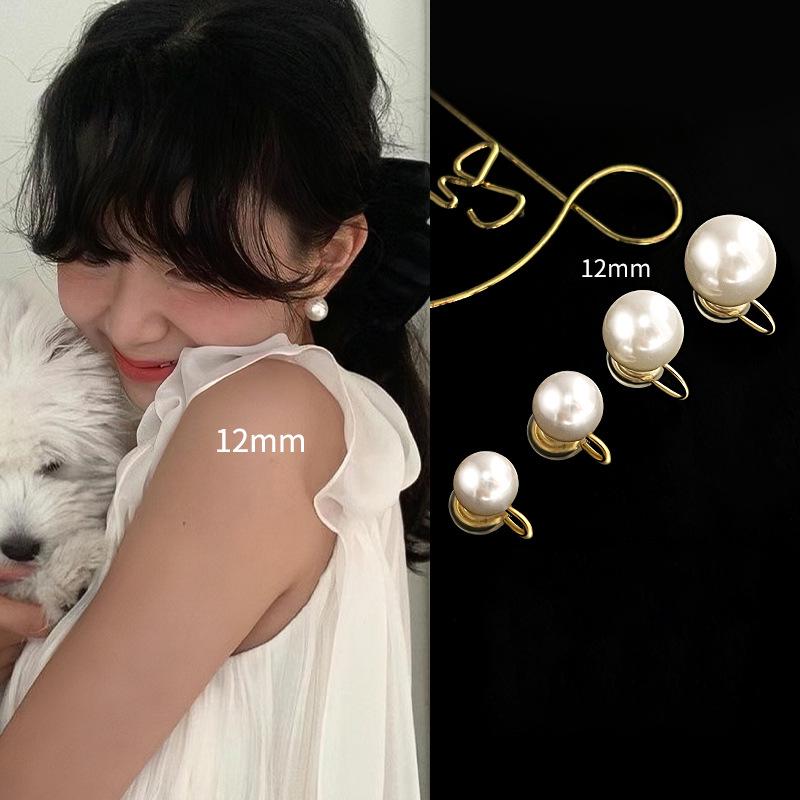 Shi Jia Light Milk White Pearl Earrings: S925 Silver Studs for Women - High-End, Versatile, Niche Design