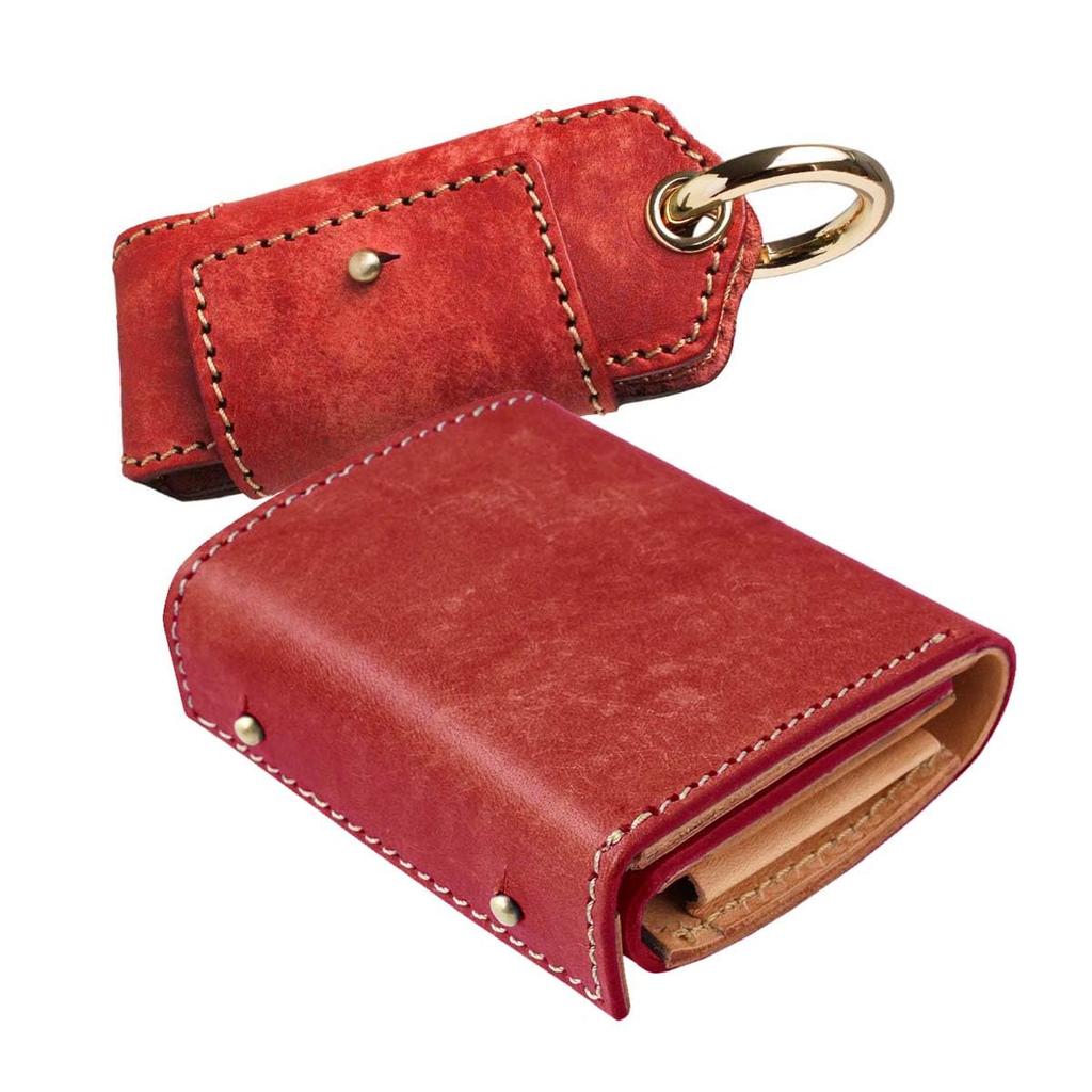 leather compact genuine Italian coin purse set [Days Art] Book-shaped wallet, multi-key case, gift, wallet, wallet, men's, women's, unisex, leather,