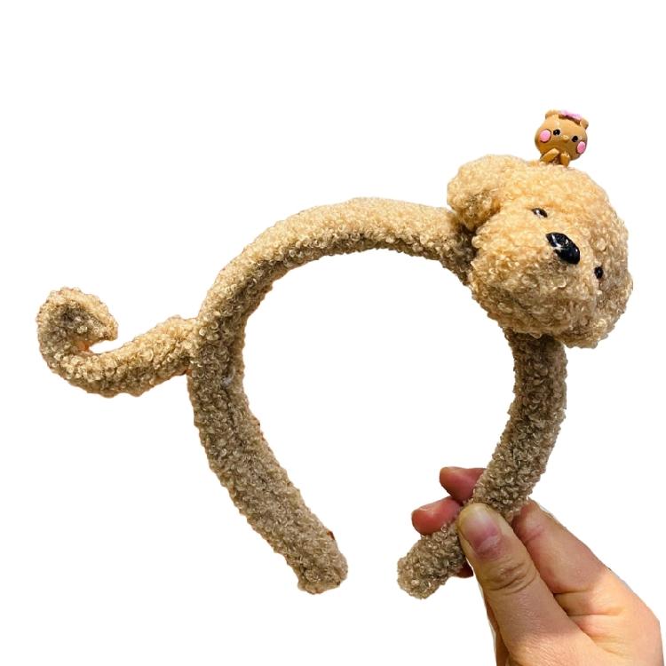 Cute Bear Hairband Plush Headwear Cartoon Headbands Essential for Hairstyles