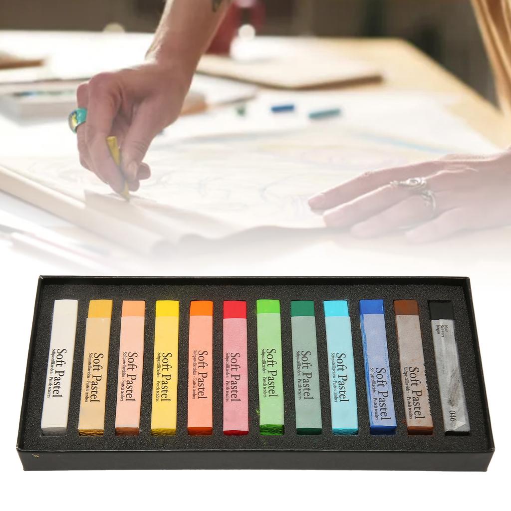 Soft Pastels Chalk 12 Colors Long Lasting Artist Chalk Pastel Sticks for Office School Art Drawing P