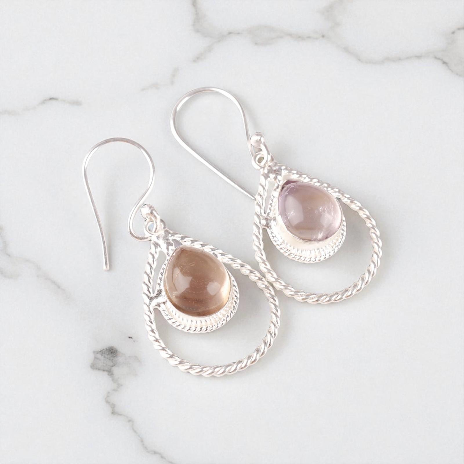 

Ametrine Gemstone 925 Sterling Silver Jewelry Handmade Women Hook Earrings 1.70 EE-96-35