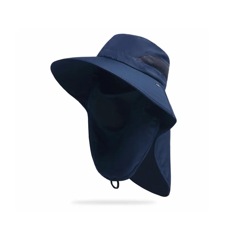 Sunshade Fishing Sun Cap with Sunscreen Face Mask for Outdoor Brim Visor Hat Protection and Climbing Hat Waterproof