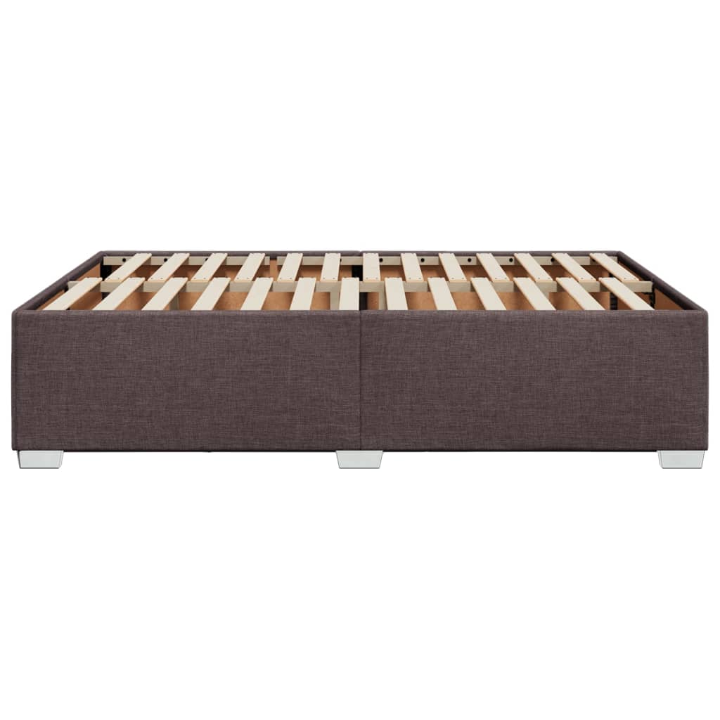 Bed Frame without Mattress Dark Brown 140 x 190 cm Fabric