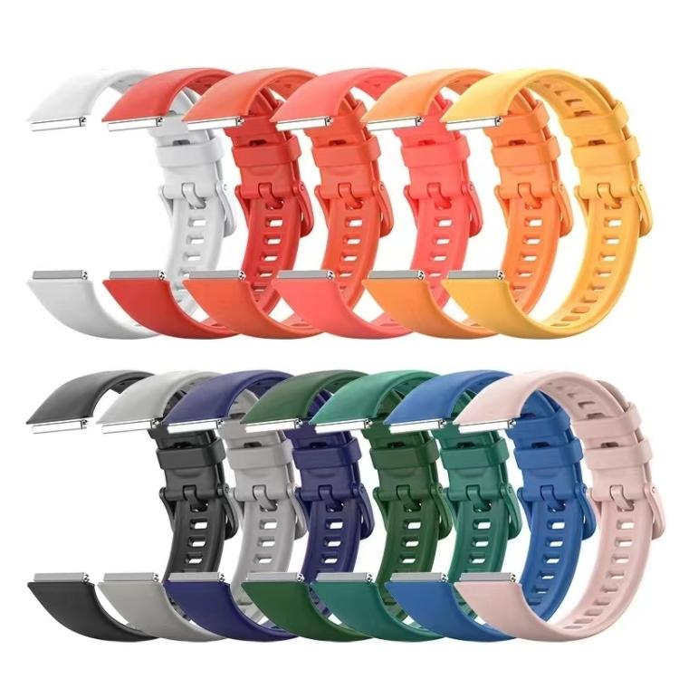 For Huawei Band 7 / Honor Band 7 Pure Color Silicone Watch Band