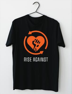 NOUVEAU T-shirt Classique 2025 Logo du Groupe Rise Against Noir Toutes Tailles AR1317 T-shirt Unisexe